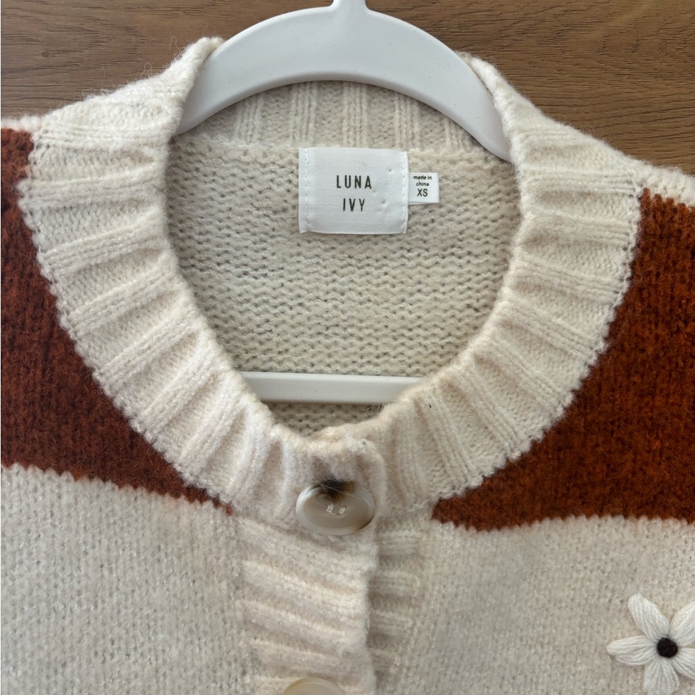 Colorful Patchwork Cardigan Sweater - Picture 2 of 2